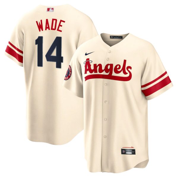 Personalized Men’s Cool Base Los Angeles Angels Tyler Wade 2022 City Connect Cream Stitched Jersey