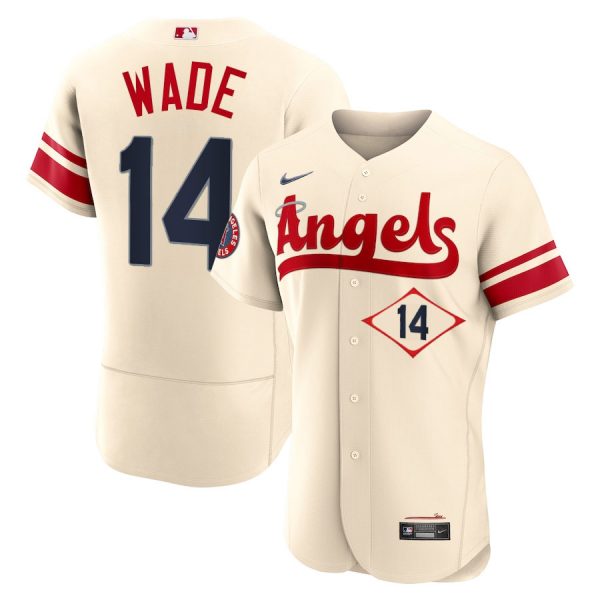 Personalized Men’s Flex Base Los Angeles Angels Tyler Wade 2022 City Connect Cream Stitched Jersey