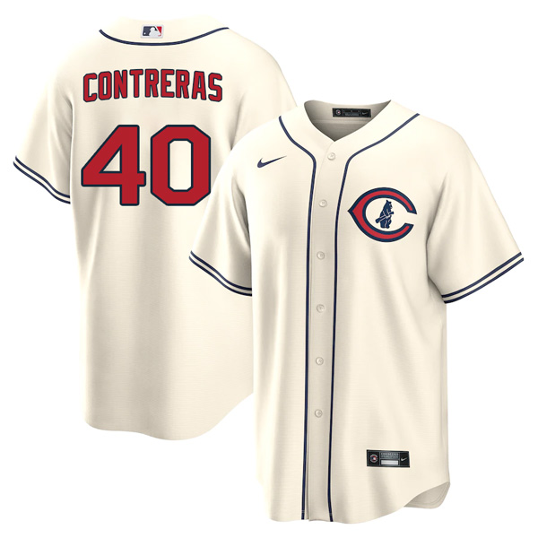 Personalized Youth Chicago Cubs Willson Contreras 2022 Field of Dreams Cream Stitched Jersey With Name