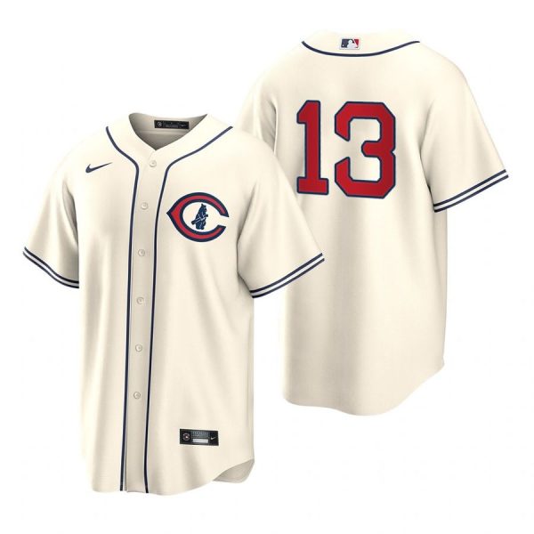 Personalized Youth Chicago Cubs David Bote 2022 Field of Dreams Cream Stitched Jersey
