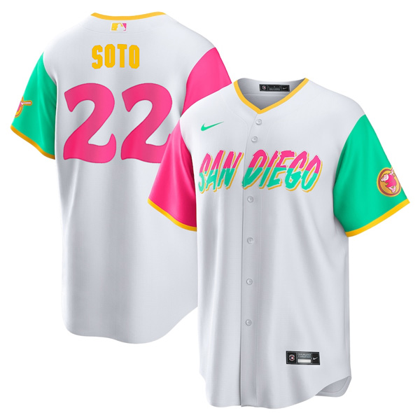 Personalized Men’s Juan Soto San Diego Padres Cool Base Stitched White City Connect
