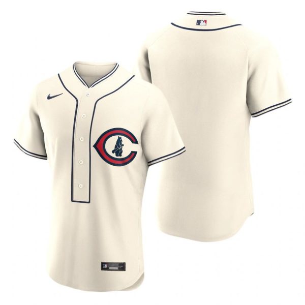 Personalized Men’s Flex Base Chicago Cubs Blank 2022 Field of Dreams Cream Stitched Jersey