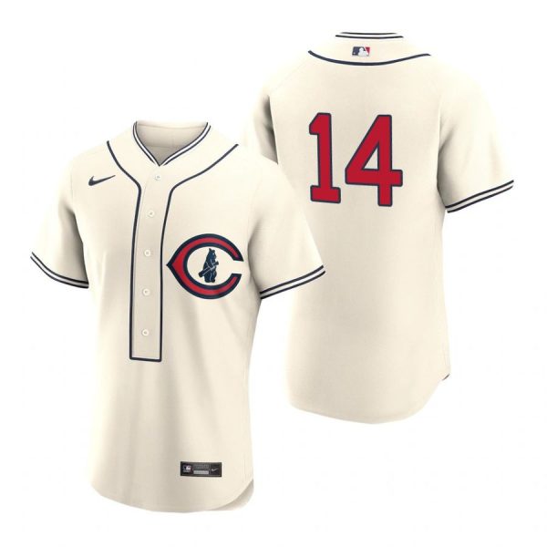 Personalized Men’s Flex Base Chicago Cubs Ernie Banks 2022 Field of Dreams Cream Stitched Jersey
