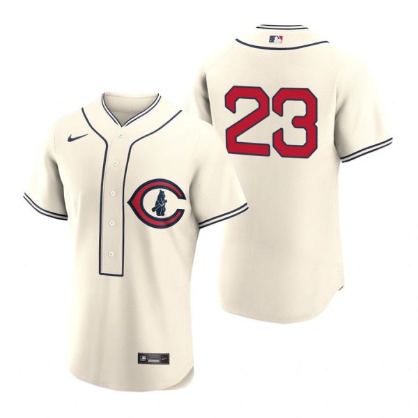 Personalized Men’s Flex Base Chicago Cubs Ryne Sandberg 2022 Field of Dreams Cream Stitched Jersey