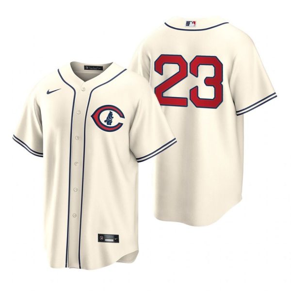 Personalized Men’s Cool Base Chicago Cubs Ryne Sandberg 2022 Field of Dreams Cream Stitched Jersey
