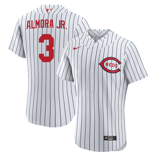 Personalized Men’s Flex Base Cincinnati Reds Albert Almora Jr. 2022 Field of Dreams White Stitched Jersey With Name