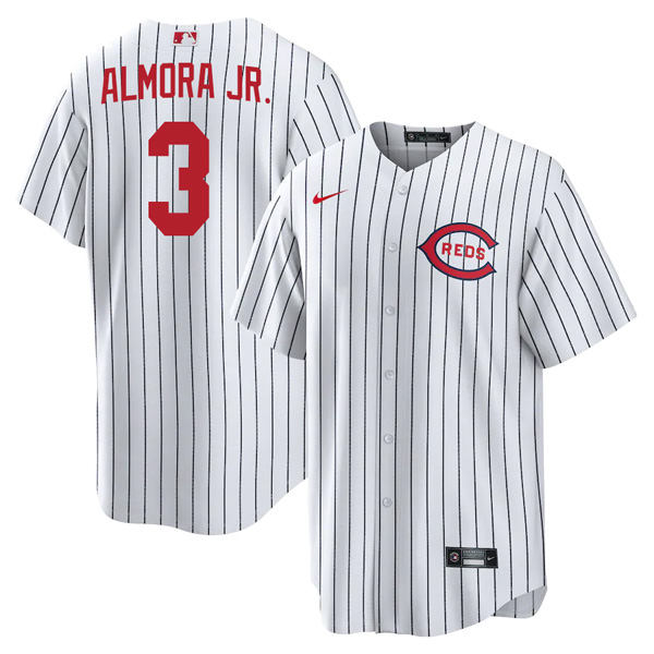 Personalized Men’s Cool Base Cincinnati Reds Albert Almora Jr. 2022 Field of Dreams White Stitched Jersey With Name