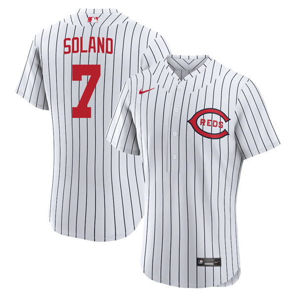 Personalized Men’s Flex Base Cincinnati Reds Donovan Solano 2022 Field of Dreams White Stitched Jersey With Name