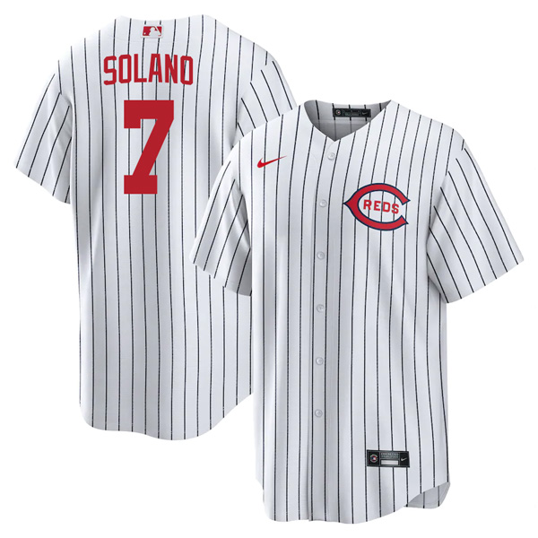 Personalized Men’s Cool Base Cincinnati Reds Donovan Solano 2022 Field of Dreams White Stitched Jersey With Name