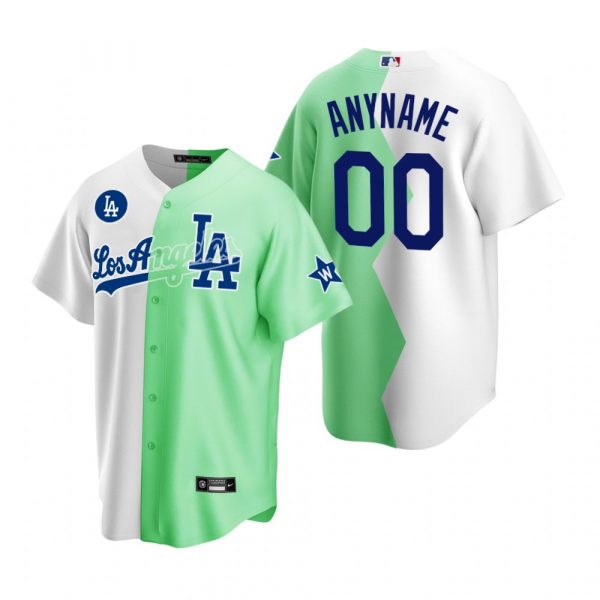 Personalized Men’s Los Angeles Dodgers White Green 2022 MLB All-Star Split Jersey