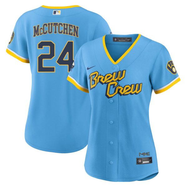 Personalized Women’s Milwaukee Brewers Andrew McCutchen Brew Crew City Connect Powder Blue Stitched Jersey