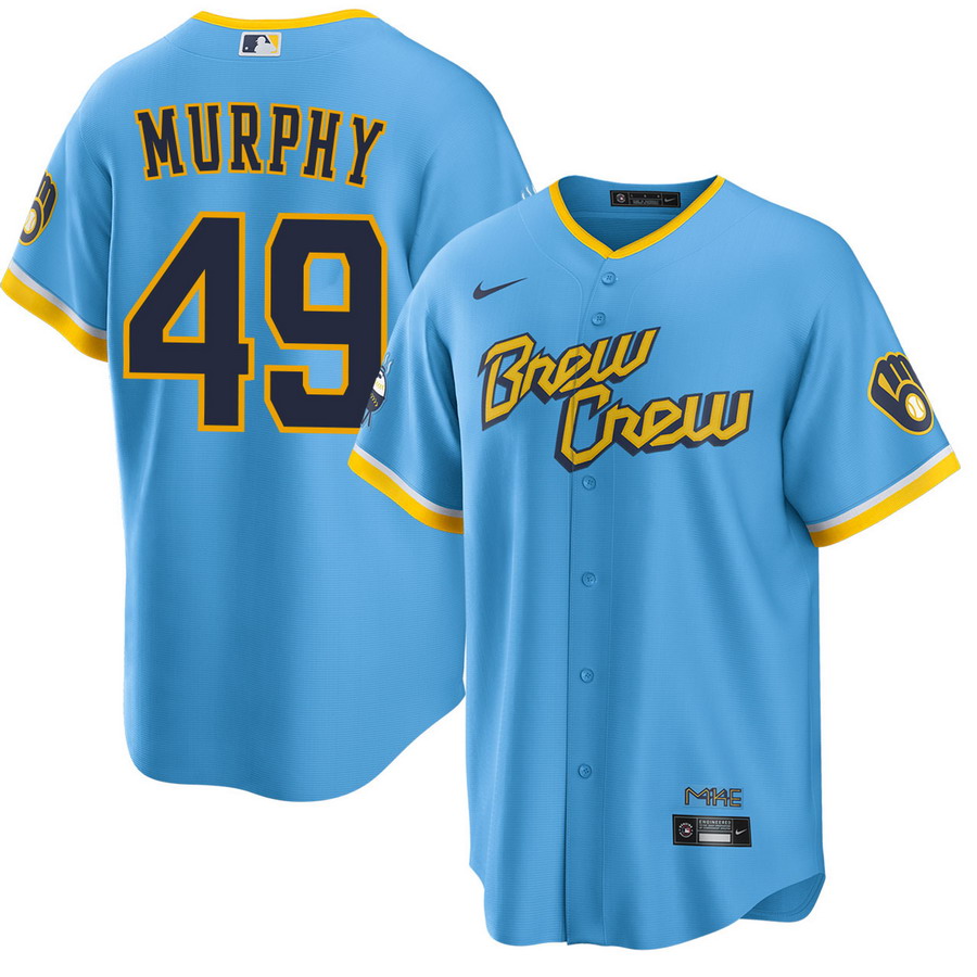 Personalized Men’s Pat Murphy #49 Milwaukee Brewers City Connect Jersey