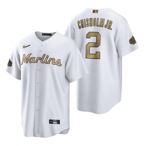 Personalized Men’s Cool Base Jazz Chisholm Jr. Miami Marlins 2022 MLB All-Star Game White Stitched Jersey