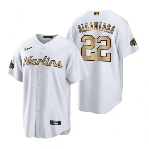 Personalized Men’s Cool Base Sandy Alcantara Miami Marlins 2022 MLB All-Star Game White Stitched Jersey