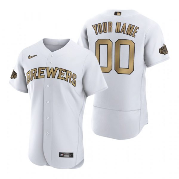 Personalized Men’s Flex Base Milwaukee Brewers 2022 MLB All-Star Game White Stitched Jersey
