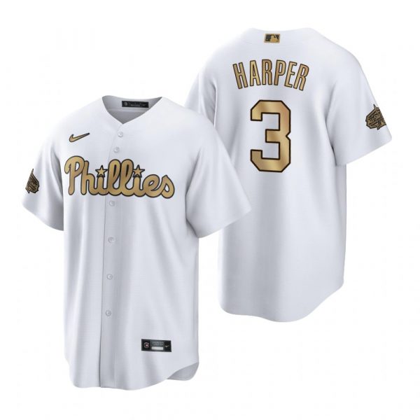 Personalized Men’s Cool Base Bryce Harper Philadelphia Phillies 2022 MLB All-Star Game White Stitched Jersey