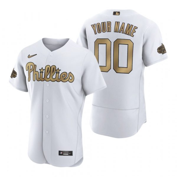 Personalized Men’s Flex Base Philadelphia Phillies 2022 MLB All-Star Game White Stitched Jersey