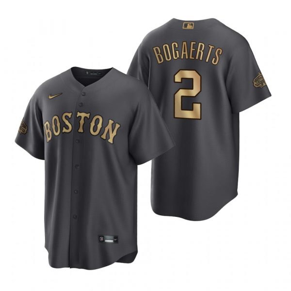 Personalized Men’s Cool Base Xander Bogaerts Boston Red Sox 2022 MLB All-Star Game Charcoal Black Stitched Jersey
