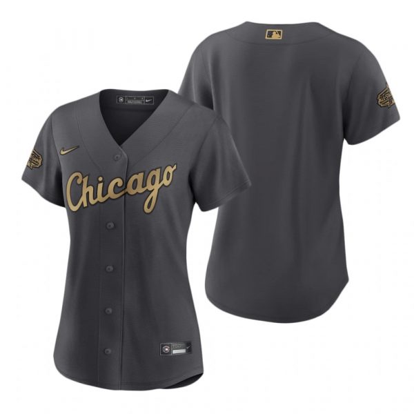 Personalized Women’s Chicago White Sox 2022 MLB All-Star Game Charcoal Black Stitched Jersey