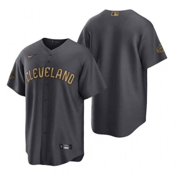 Personalized Men’s Cool Base Cleveland Guardians 2022 MLB All-Star Game Charcoal Black Stitched Jersey