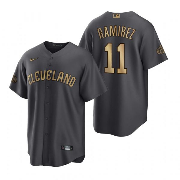 Personalized Men’s Cool Base Jose Ramirez Cleveland Guardians 2022 MLB All-Star Game Charcoal Black Stitched Jersey