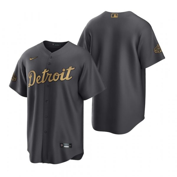 Personalized Men’s Cool Base Detroit Tigers 2022 MLB All-Star Game Charcoal Black Stitched Jersey
