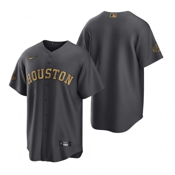 Personalized Men’s Cool Base Houston Astros 2022 MLB All-Star Game Charcoal Black Stitched Jersey