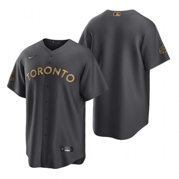Personalized Men’s Cool Base Toronto Blue Jays 2022 MLB All-Star Game Charcoal Black Stitched Jersey