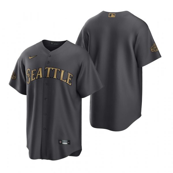 Personalized Men’s Cool Base Seattle Mariners 2022 MLB All-Star Game Charcoal Black Stitched Jersey