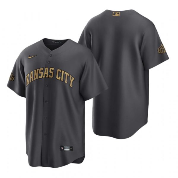 Personalized Men’s Cool Base Kansas City Royals 2022 MLB All-Star Game Charcoal Black Stitched Jersey