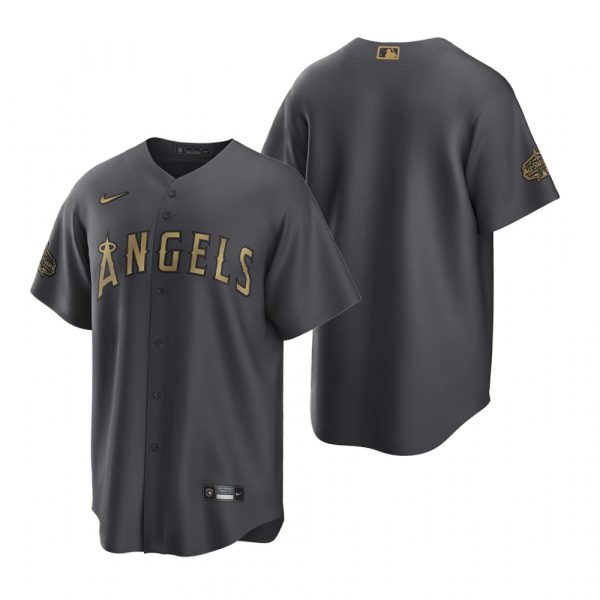 Personalized Men’s Cool Base Los Angeles Angels 2022 MLB All-Star Game Charcoal Black Stitched Jersey