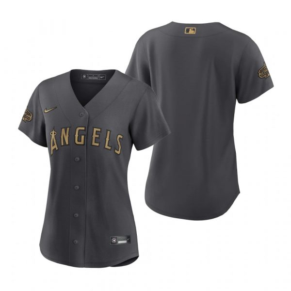 Personalized Women’s Los Angeles Angels 2022 MLB All-Star Game Charcoal Black Stitched Jersey