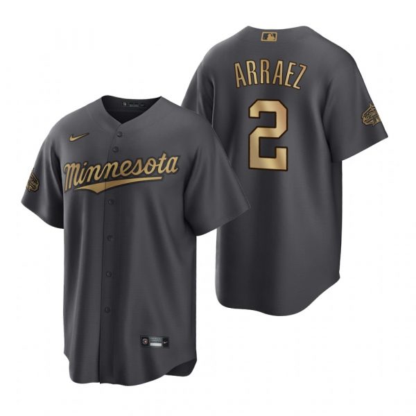 Personalized Men’s Cool Base Luis Arraez Minnesota Twins 2022 MLB All-Star Game Charcoal Black Stitched Jersey