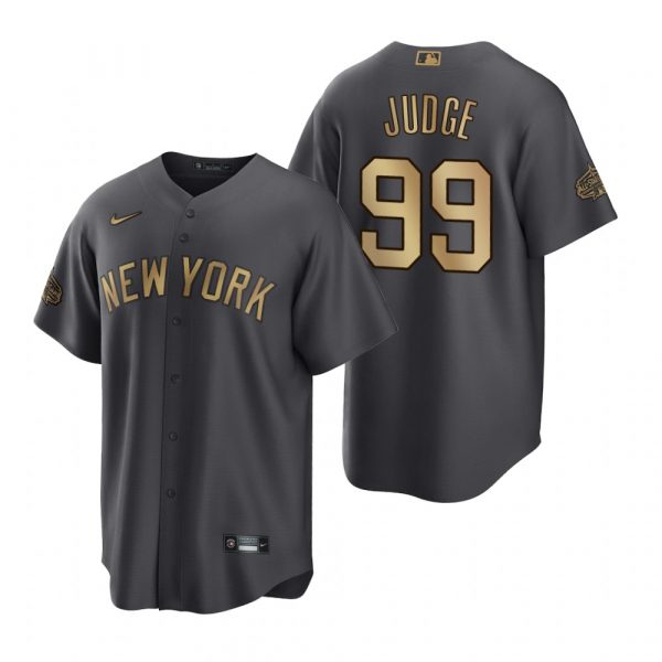 Personalized Men’s Cool Base Aaron Judge New York Yankees 2022 MLB All-Star Game Charcoal Black Stitched Jersey