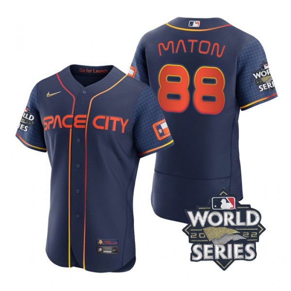 Personalized Men’s Phil Maton Houston Astros 2022 World Series Space City Connect Jersey Navy