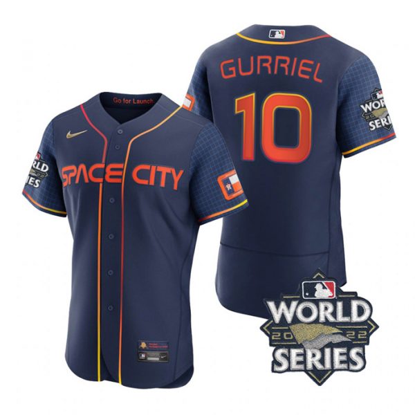 Personalized Men’s Yuli Gurriel Houston Astros 2022 World Series Space City Connect Jersey Navy
