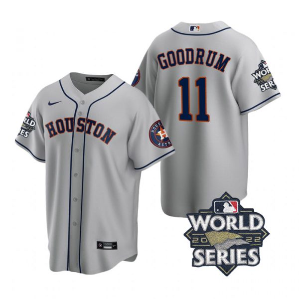 Personalized Men’s Houston Astros Niko Goodrum 2022 World Series Gray Road Stitched Jersey