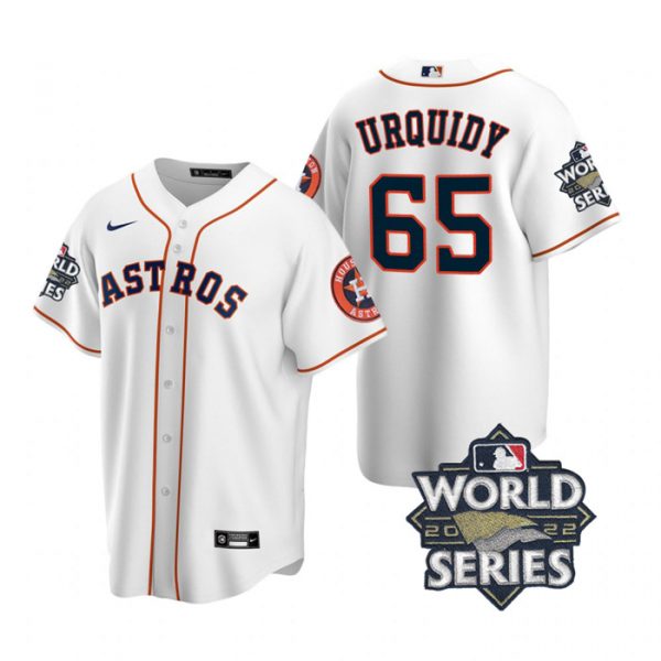 Personalized Men’s Houston Astros Jose Urquidy 2022 World Series White Home Stitched Jersey