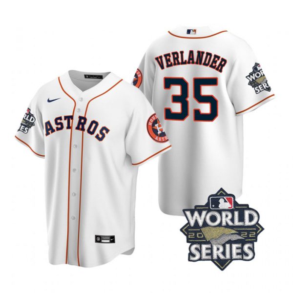 Personalized Men’s Houston Astros Justin Verlander 2022 World Series White Home Stitched Jersey