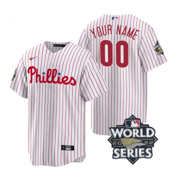 Personalized Men’s Philadelphia Phillies 2022 World Series White Stitched Jersey