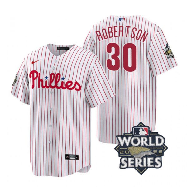Personalized Men’s Philadelphia Phillies David Robertson 2022 World Series White Stitched Jersey