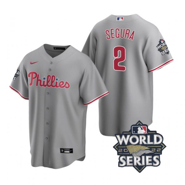 Personalized Men’s Philadelphia Phillies Jean Segura 2022 World Series Gray Stitched Jersey