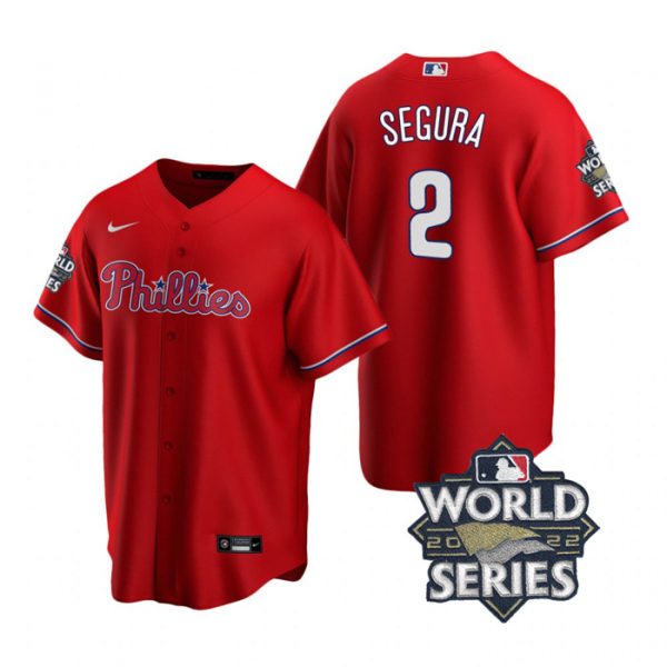 Personalized Men’s Philadelphia Phillies Jean Segura 2022 World Series Red Stitched Jersey