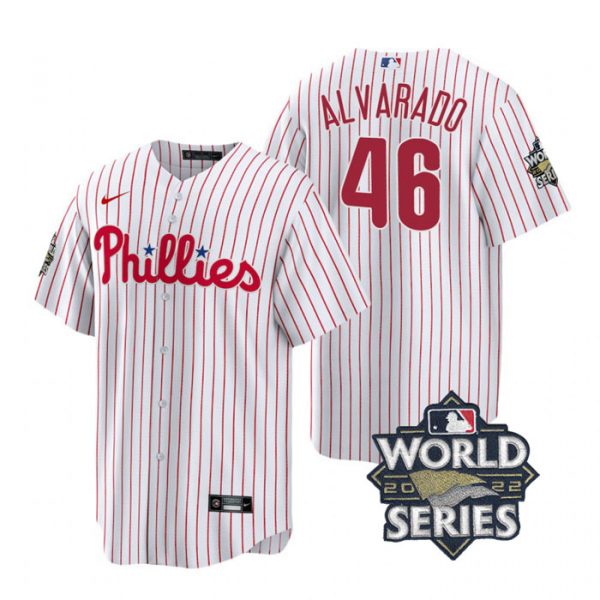 Personalized Men’s Philadelphia Phillies Jose Alvarado 2022 World Series White Stitched Jersey