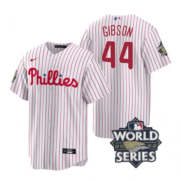 Personalized Men’s Philadelphia Phillies Kyle Gibson 2022 World Series White Stitched Jersey