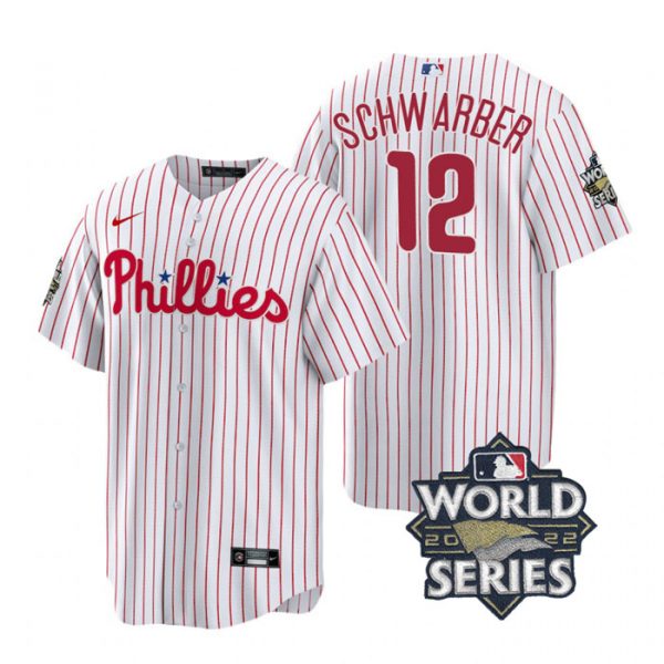 Personalized Men’s Philadelphia Phillies Kyle Schwarber 2022 World Series White Stitched Jersey