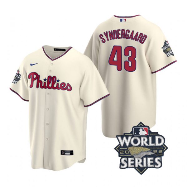Personalized Men’s Philadelphia Phillies Noah Syndergaard 2022 World Series Cream Stitched Jersey