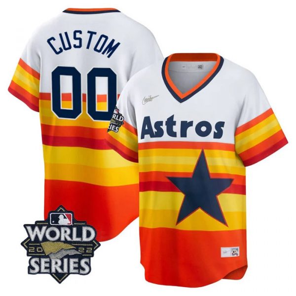 Personalized Men’s Houston Astros 2022 World Series Rainbow Stitched Jersey
