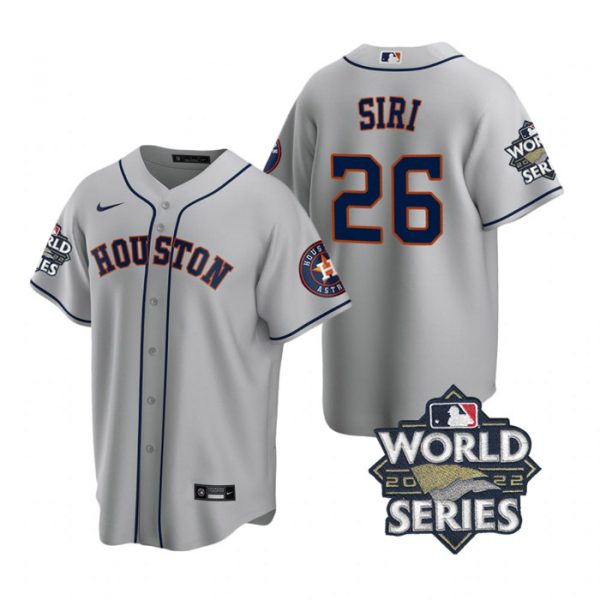 Personalized Youth Houston Astros Jose Siri 2022 World Series Gray Road Stitched Jersey