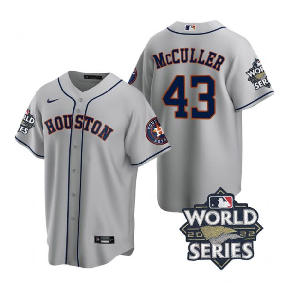 Personalized Youth Houston Astros Lance Mccullers 2022 World Series Gray Road Stitched Jersey